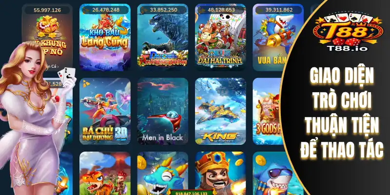 Giao diện trò chơi thuận tiện để thao tác